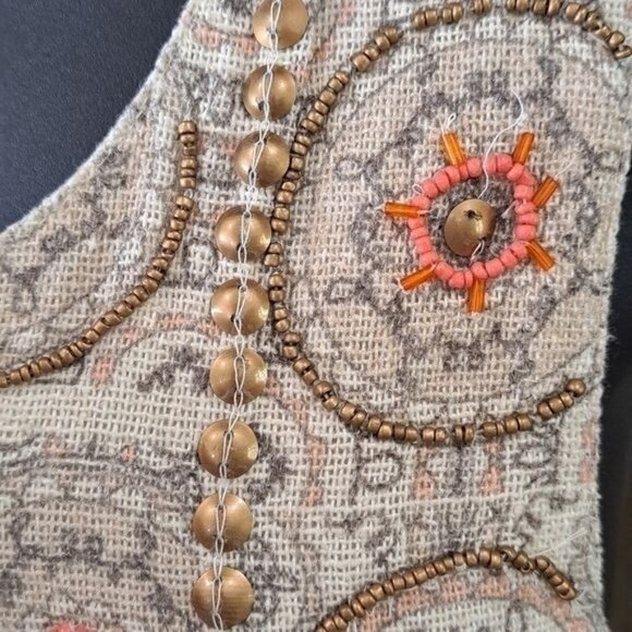 Soft Surroundings Alhambra Long Vest Beaded Geometric Pattern Festival Size  PSM - Picture 3 of 12